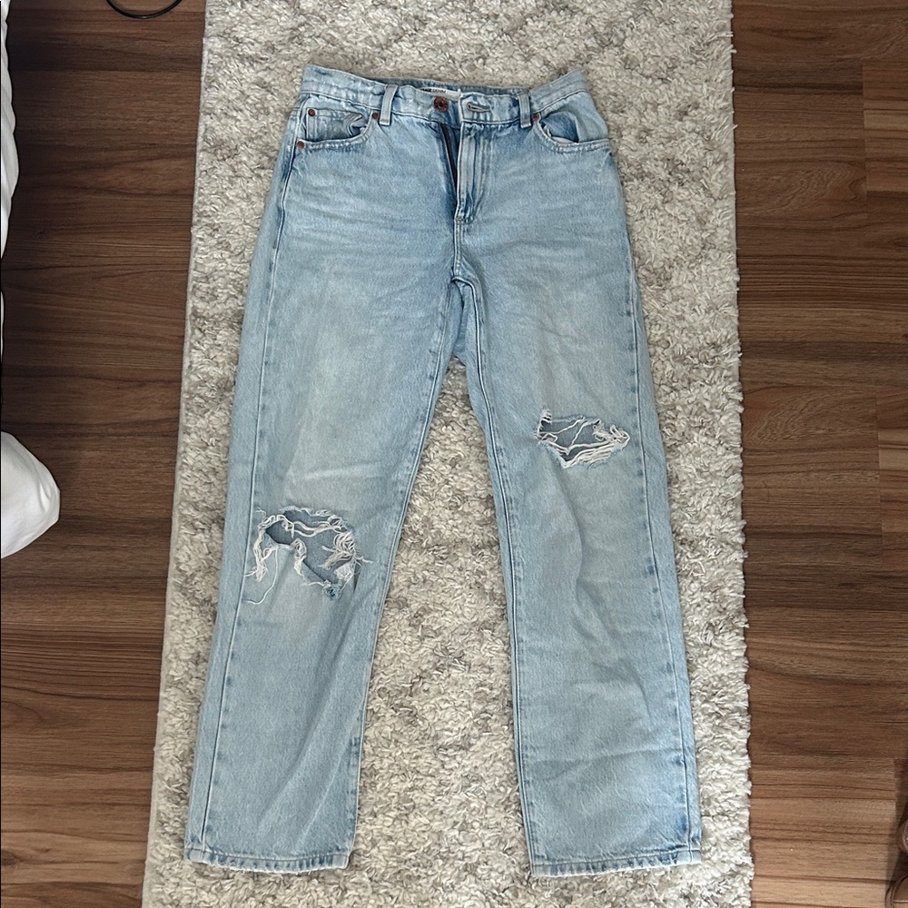 Garage Light Blue Straight Leg Jeans